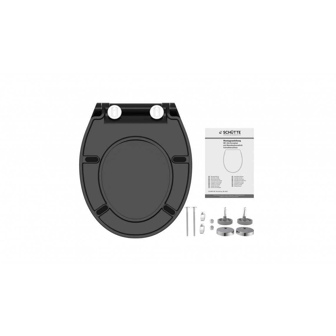 82710 Duroplast WC-zitting SLIM BLACK, met valrem en afneembaar vue 7