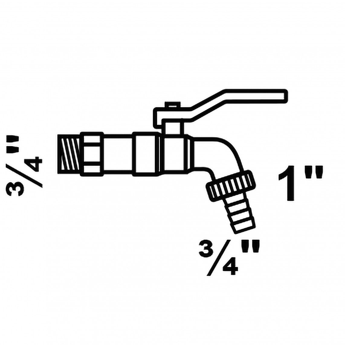 986189048 MS kogelkraan, vernikkeld, 3/4"BU x 1"BU x 3/4"T vue 2