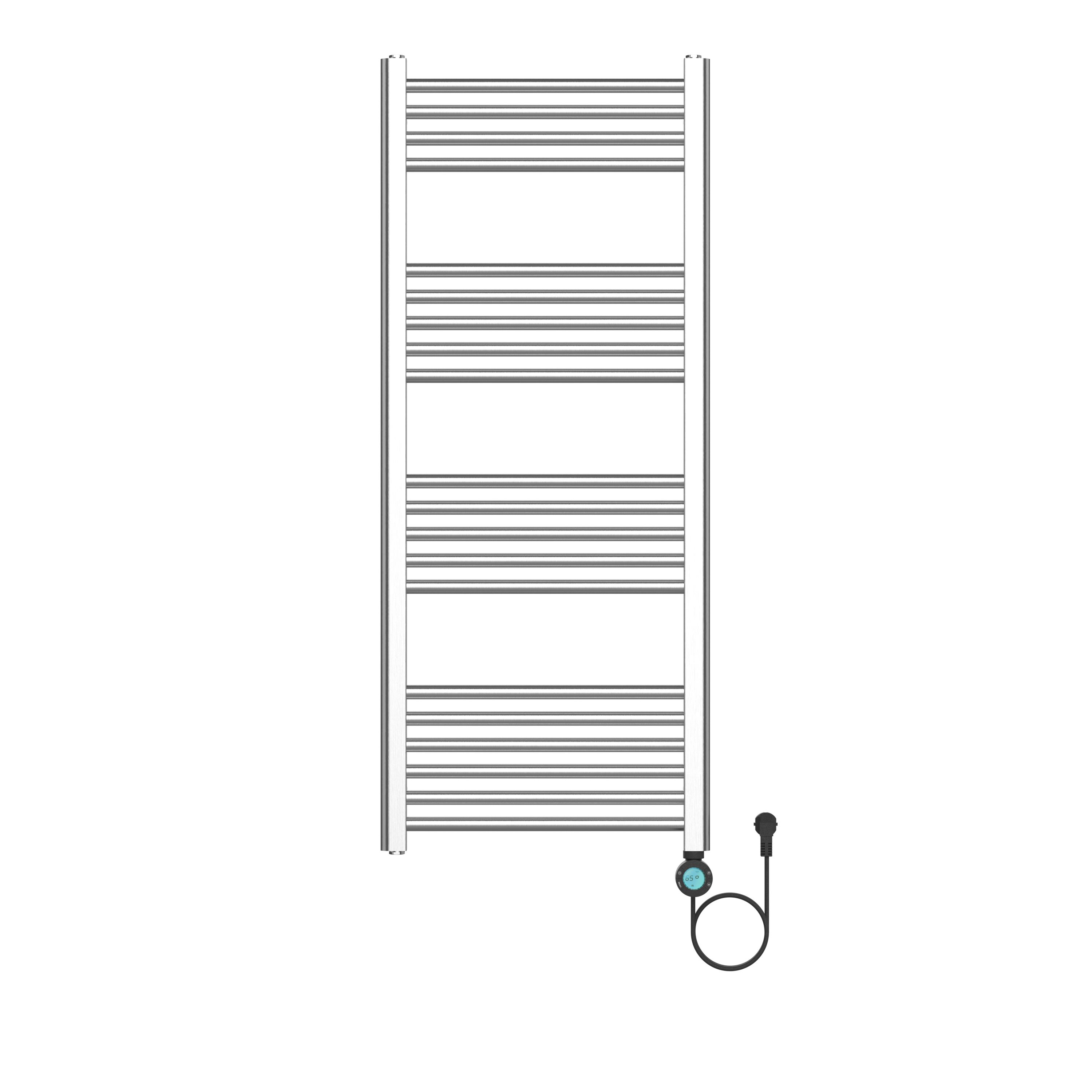 Belrad Sèche-serviettes Électrique – Avec Thermostat Numérique Programmable – Smart Wifi - Raccord À Droite – 700W – 1200×500 MM – Acier INOX Brossé