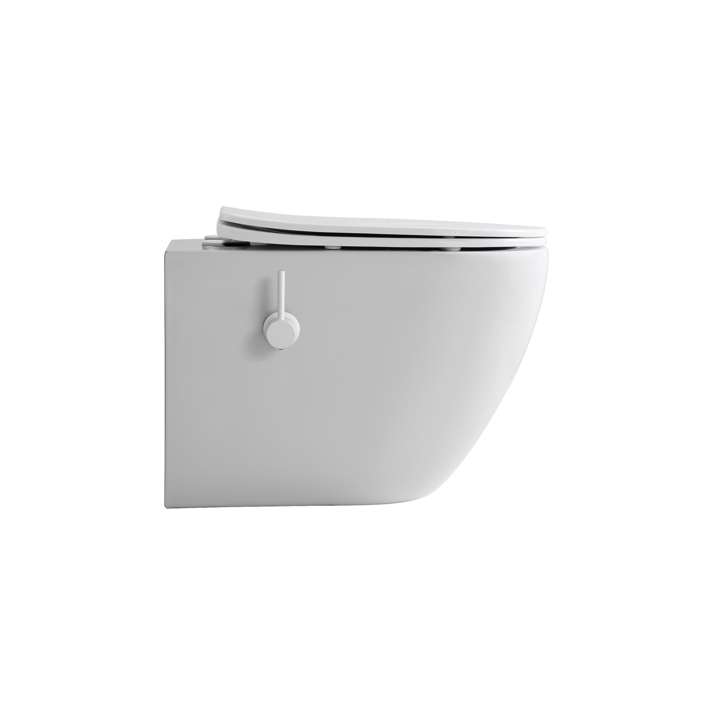 ALONI PRO HANGTOILET MET BIDET - TORNADO FLUSH - RANDLOOS - MET BIDETKRAAN KOUD EN WARM WATER - MET ZITTING - 52,5CM - MAT WIT vue 3