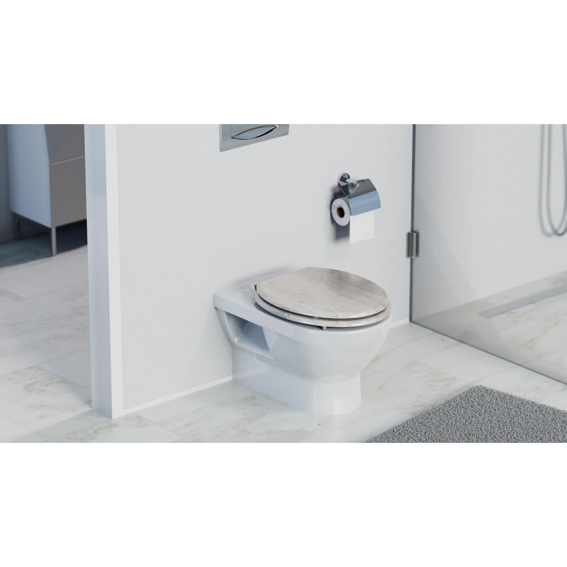 80192 MDF WC-zitting LIGHT WOOD, met valrem vue 11