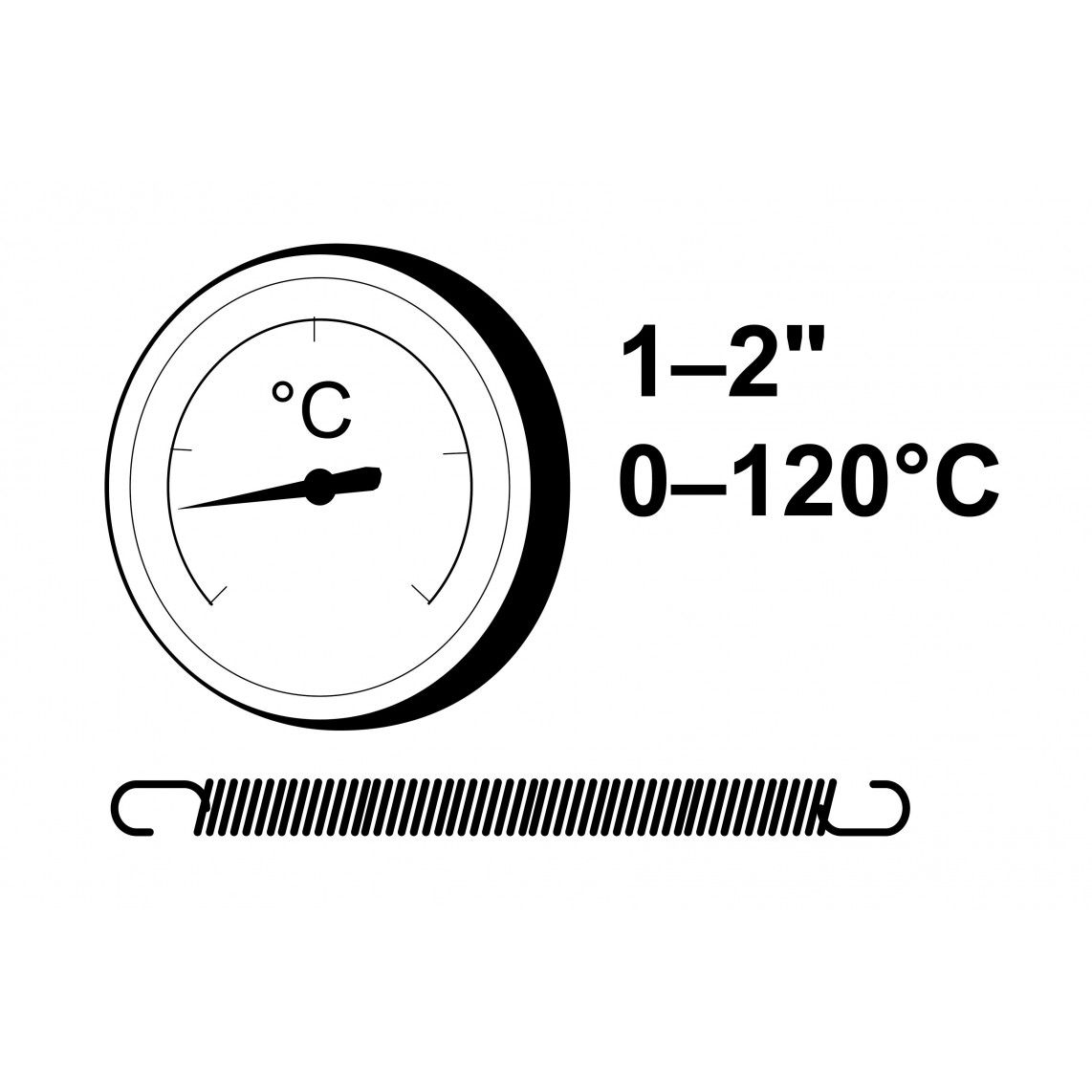 984544263 Bimetaalcontactthermometer, 0-120°C, 1-2" vue 2