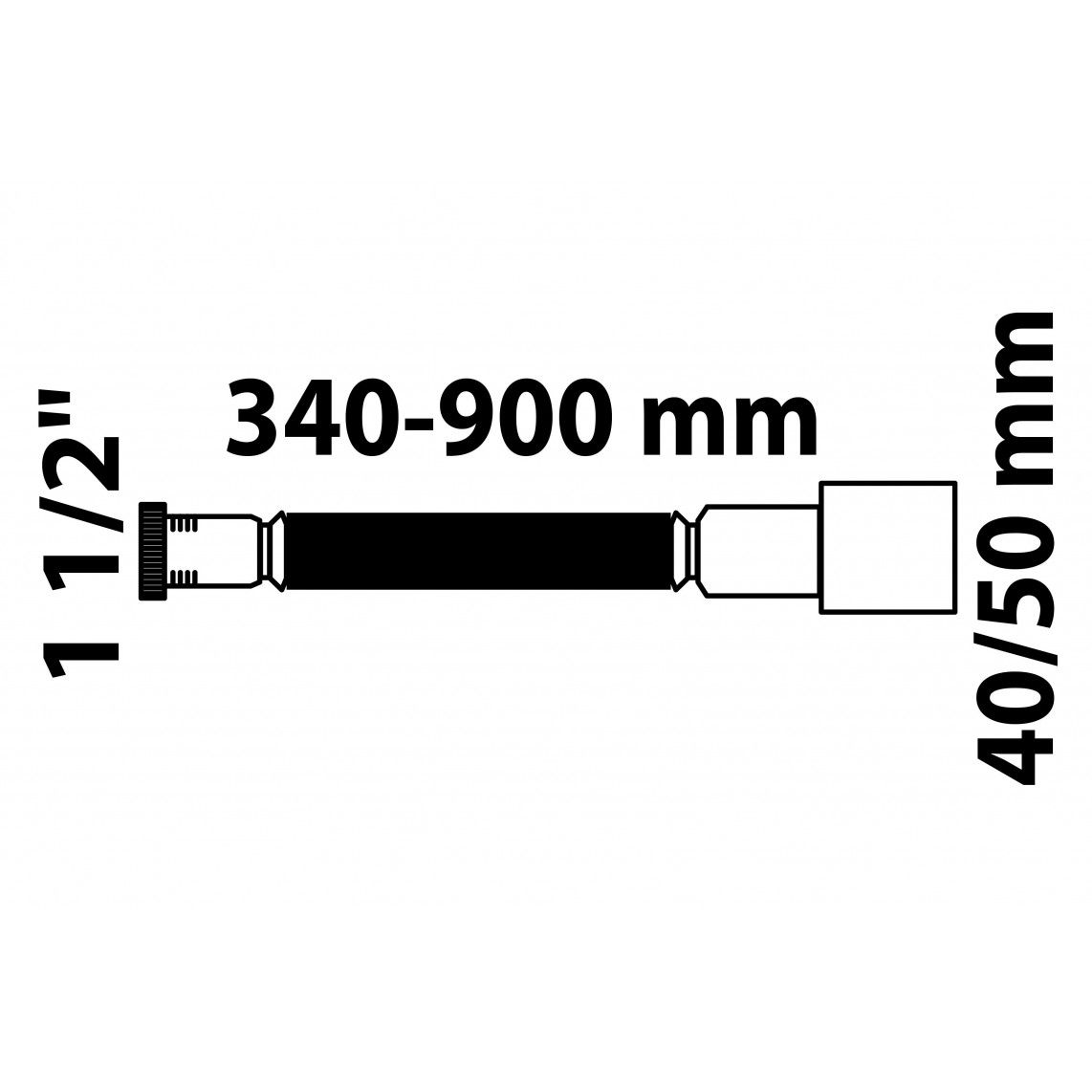 98836949 ECO-SAVE KS flexibele verbindingspijp, Grijs, 1 1/2"BI x 40/50 mm, 370-830 mm vue 2