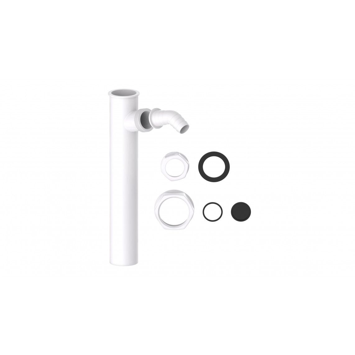 98837348 Immersion tube, plastic, white, 1 1/2" female x 250 mm, for DN 40 mm trap, with 3/4" device connection vue 4