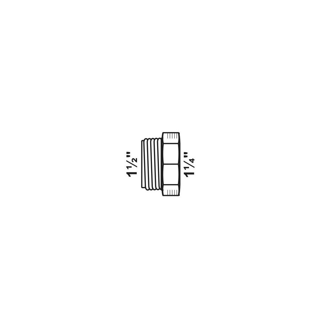 989778055 Reducer piece, malleable galvanized, 1 1/2" male x 1 1/4" female vue 2