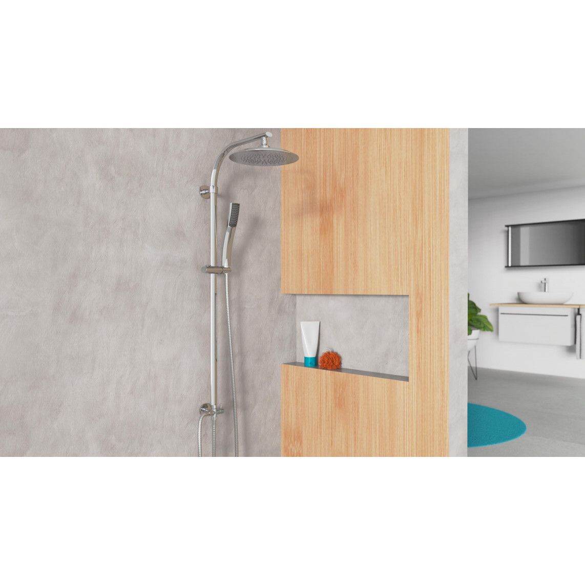DXSTIOVCS-PR STILOVAL Set douche de pluie, chromé vue 9