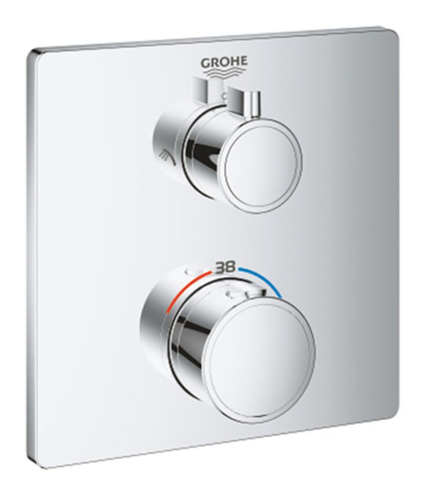 Grohe Grohtherm Set DE Finition Mitigeur Douche 2 Sorties Carré