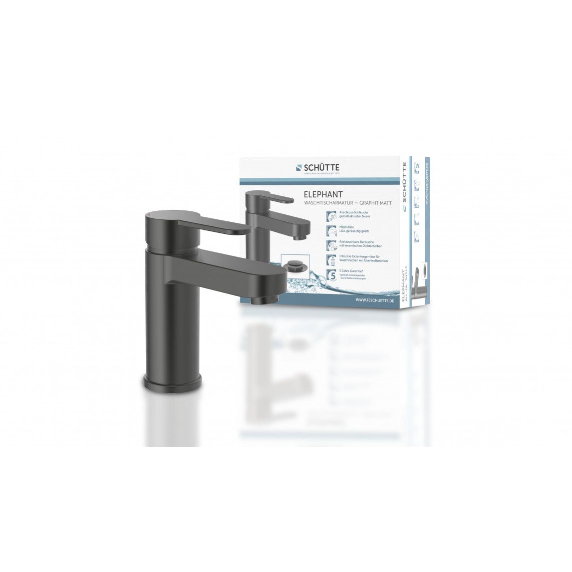 34212 ELEPHANT Wash basin mixer, graphite matt vue 4