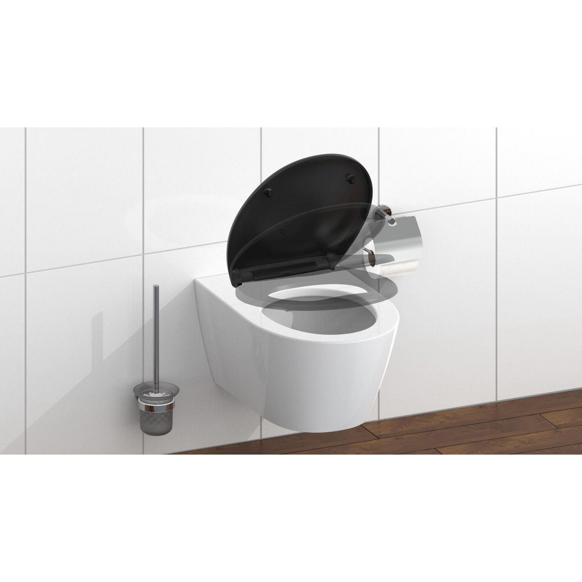 82410 Duroplast Toilet seat BLACK, with soft close and quick release vue 8