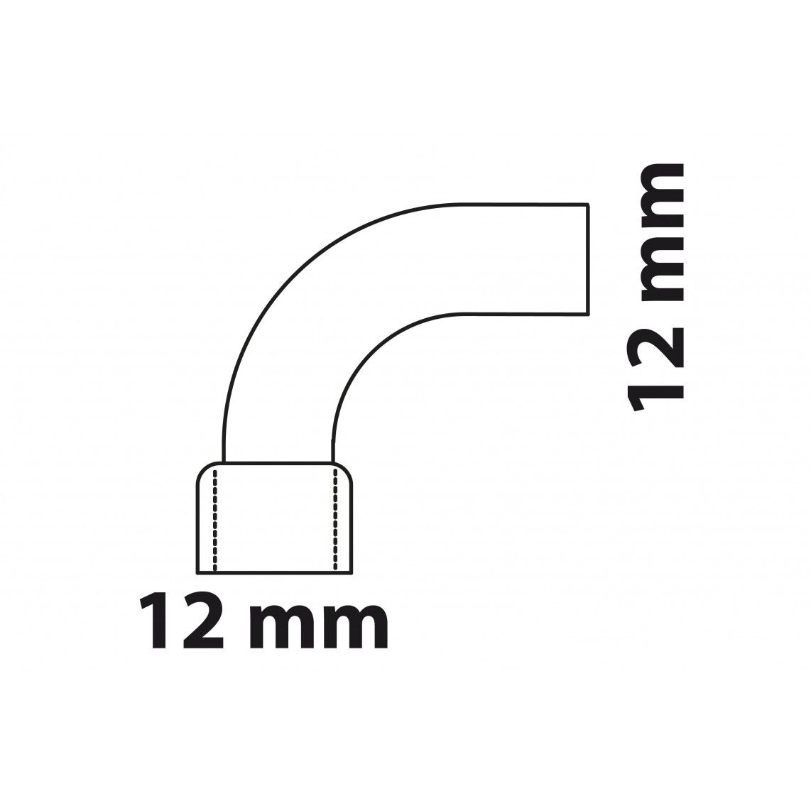 989022055 CU boog 90°, blanco, 12 mm, 1 mof, (5001a) vue 3