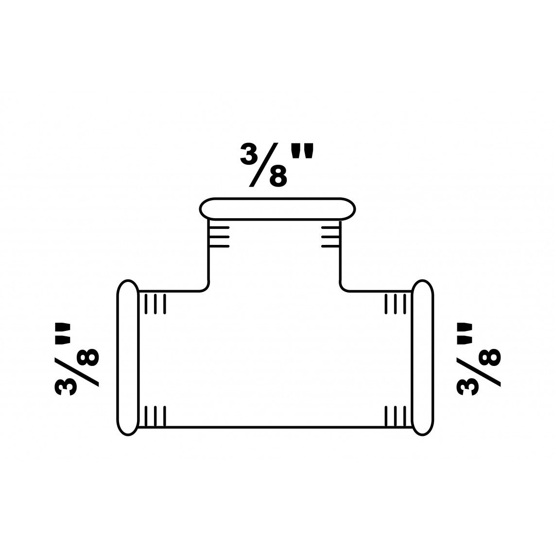 989730055 Tee piece, malleable galvanized, 3/8" female vue 2