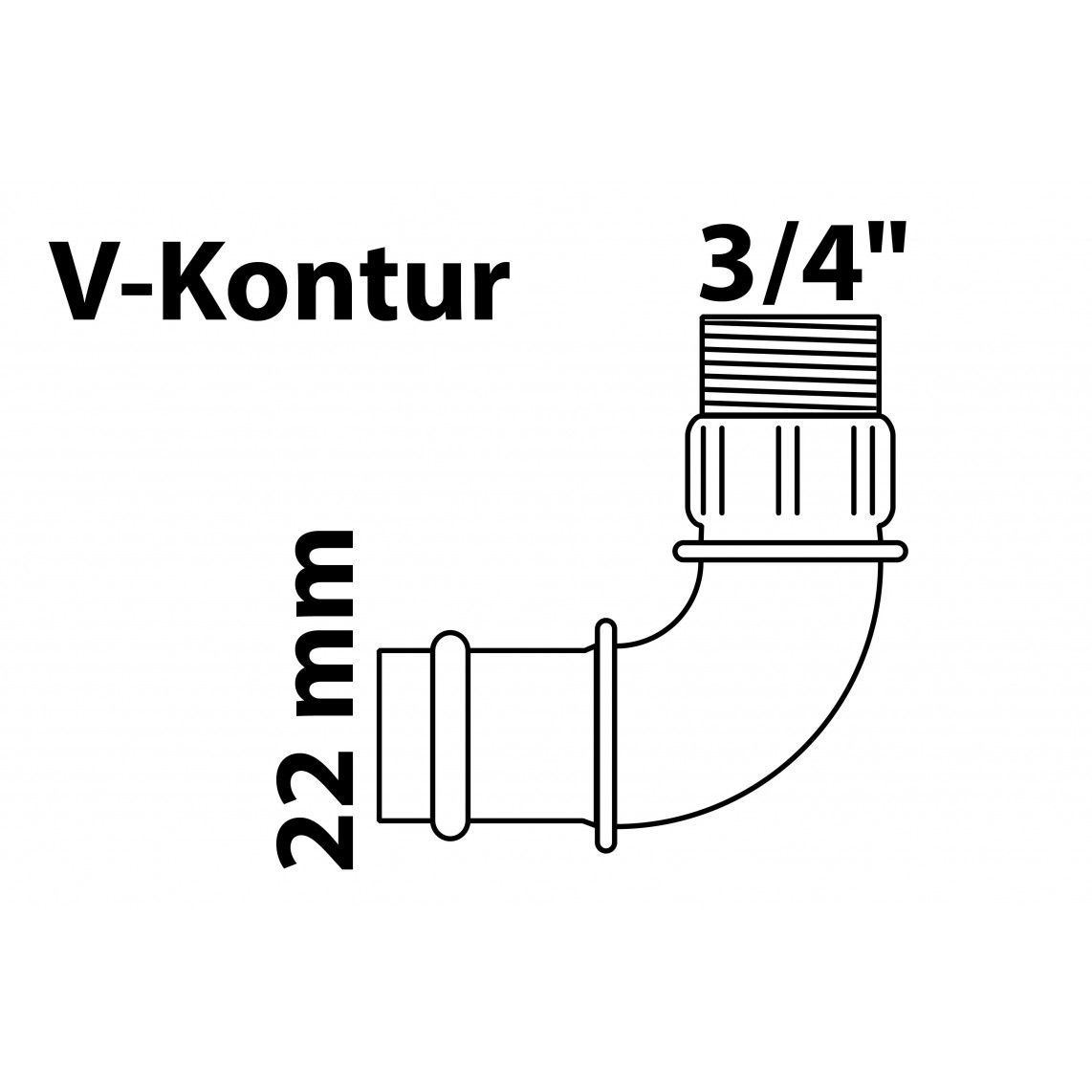 988622554 BR knie 90°, blanco, 22 mm x 3/4"BU, 1 mof, (P4092g) vue 2