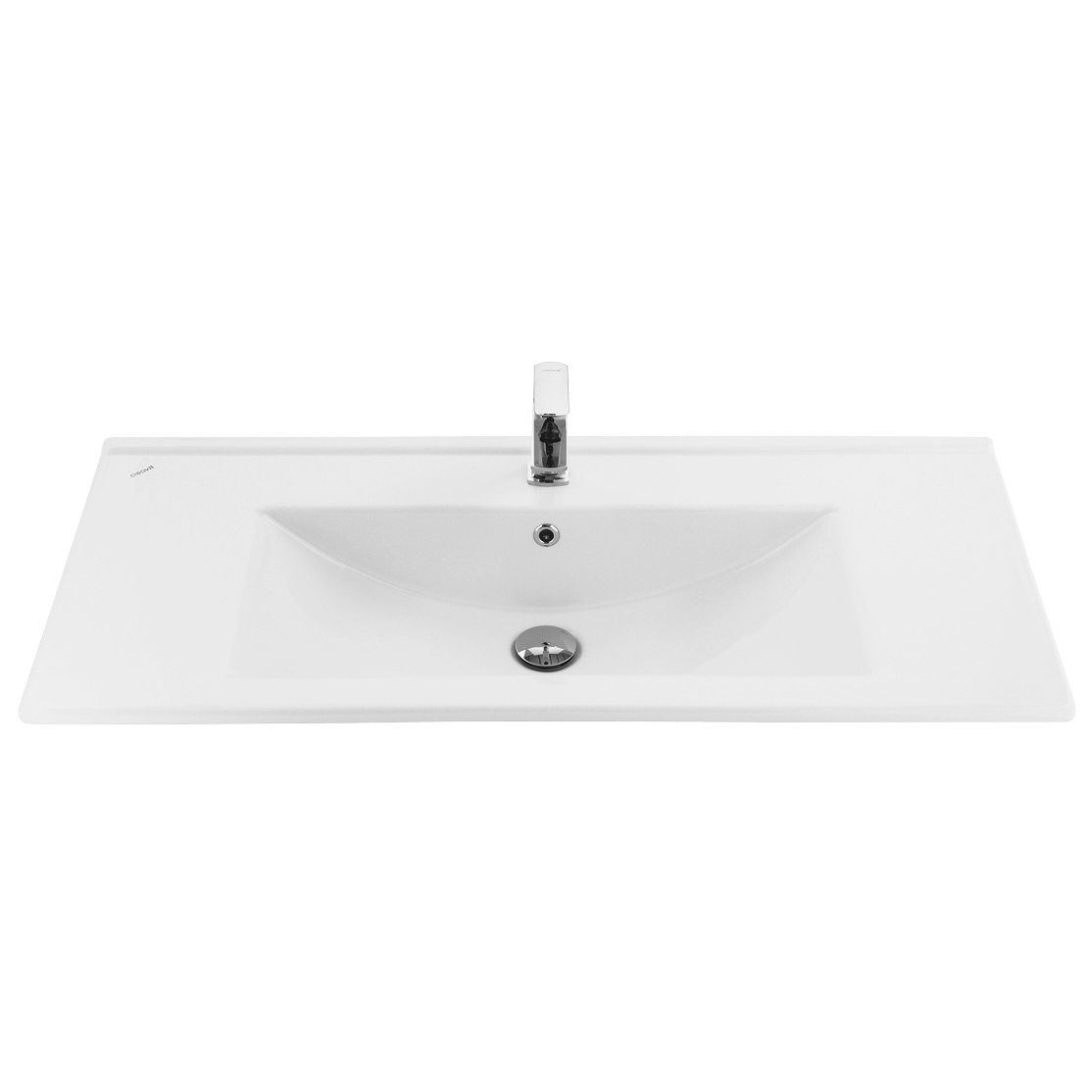 SU Lavabo - 1 Lavabo - Avec Trou DE Robinet - Céramique - 100×45 CM - Blanc Brillant
