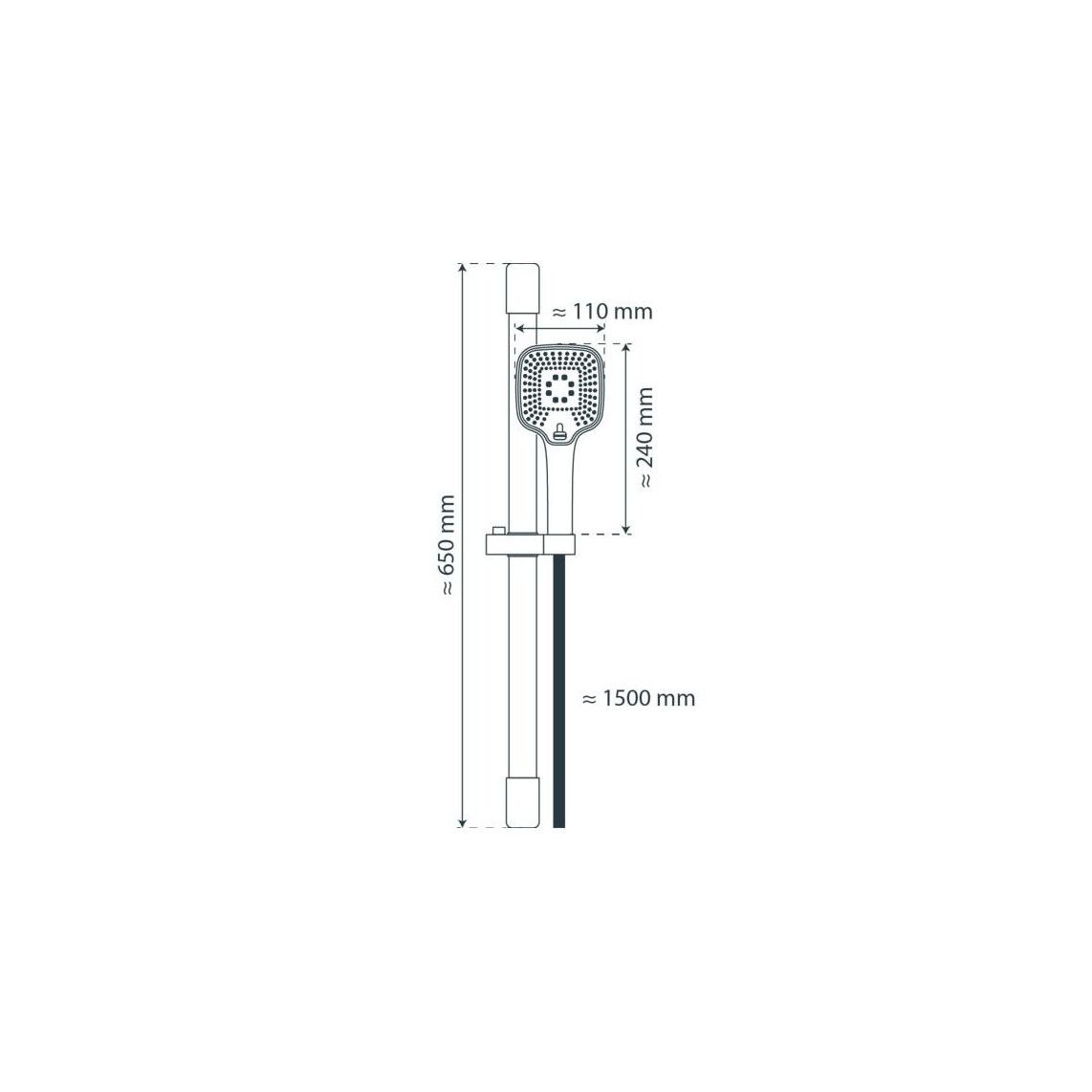 64801 RAVENNA Shower rail set, chrome/white vue 2