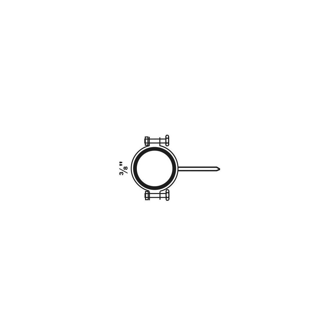 973570517 Pipe clamp, 3/8", soundproofed, with tapping nail vue 2
