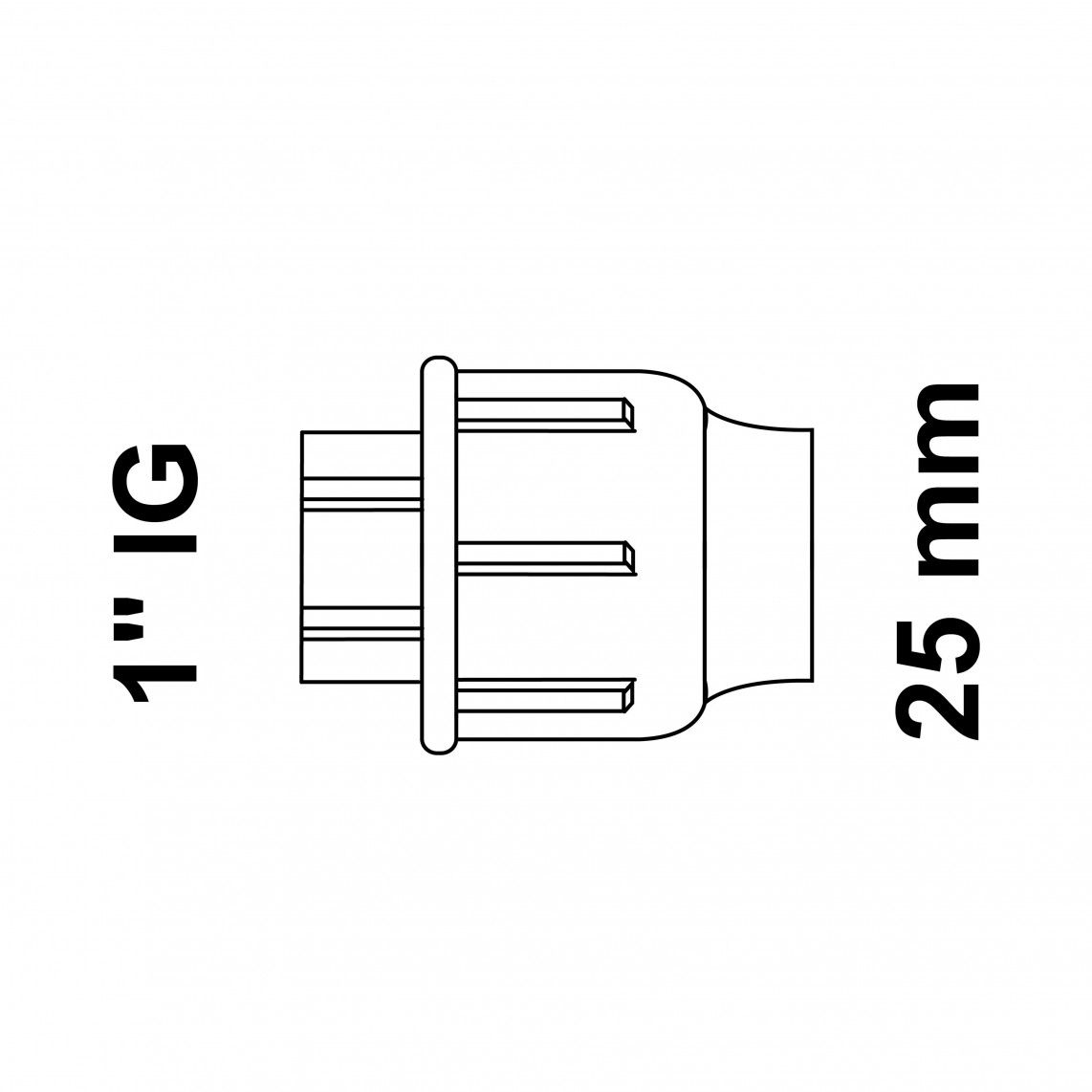 984843517 Transition piece, PP, 25 mm x 1" female, clamp fitting for HDPE pipe, DVGW certified vue 4
