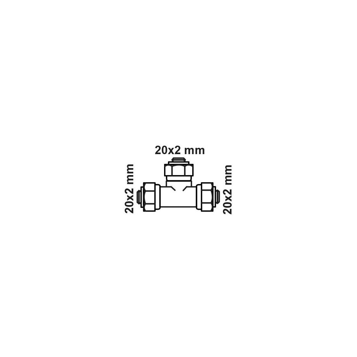 988911255 MS T-stuk, blanco, 20 mm, knelfitting voor meerlagen buis vue 4