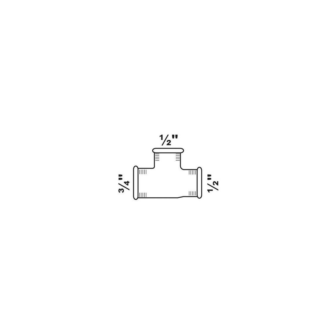 989738055 FM Té de réduction, galvanisé, 3/4" F x 1/2" F x 1/2" F, (130) vue 2