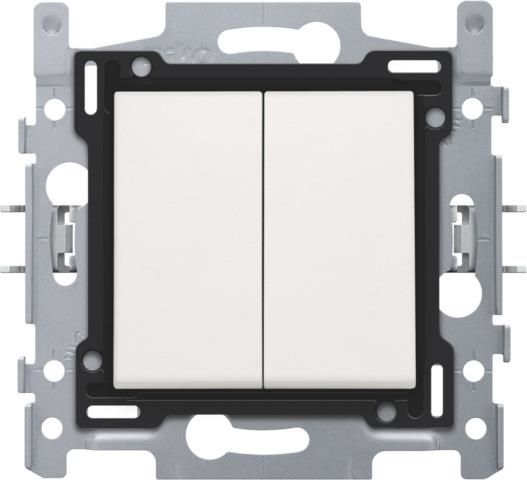 Interrupteur double allumage, socle et set de finition Blanc