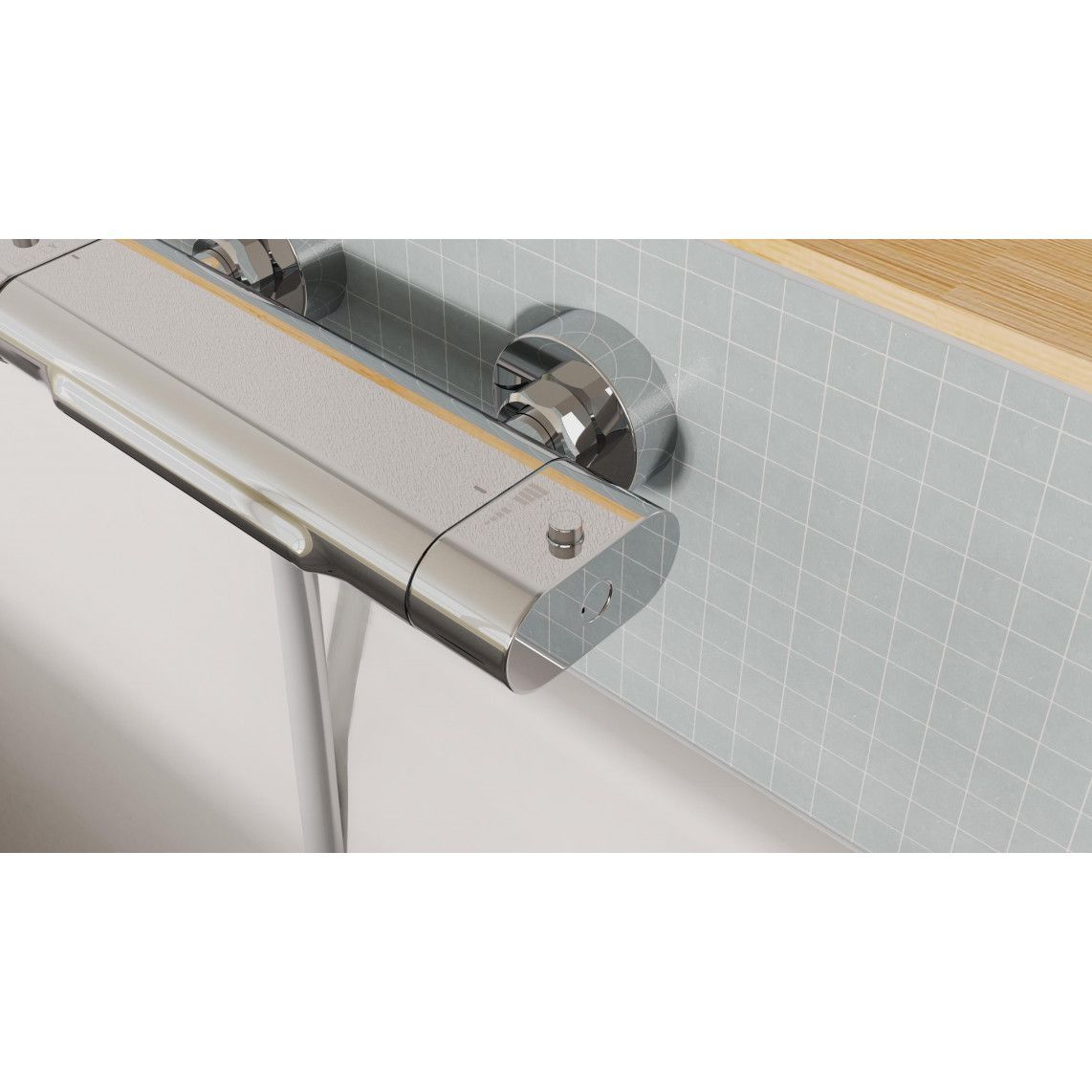 1330090 CARNEO Bathtub mixer, chrome, with waterfall spout vue 5