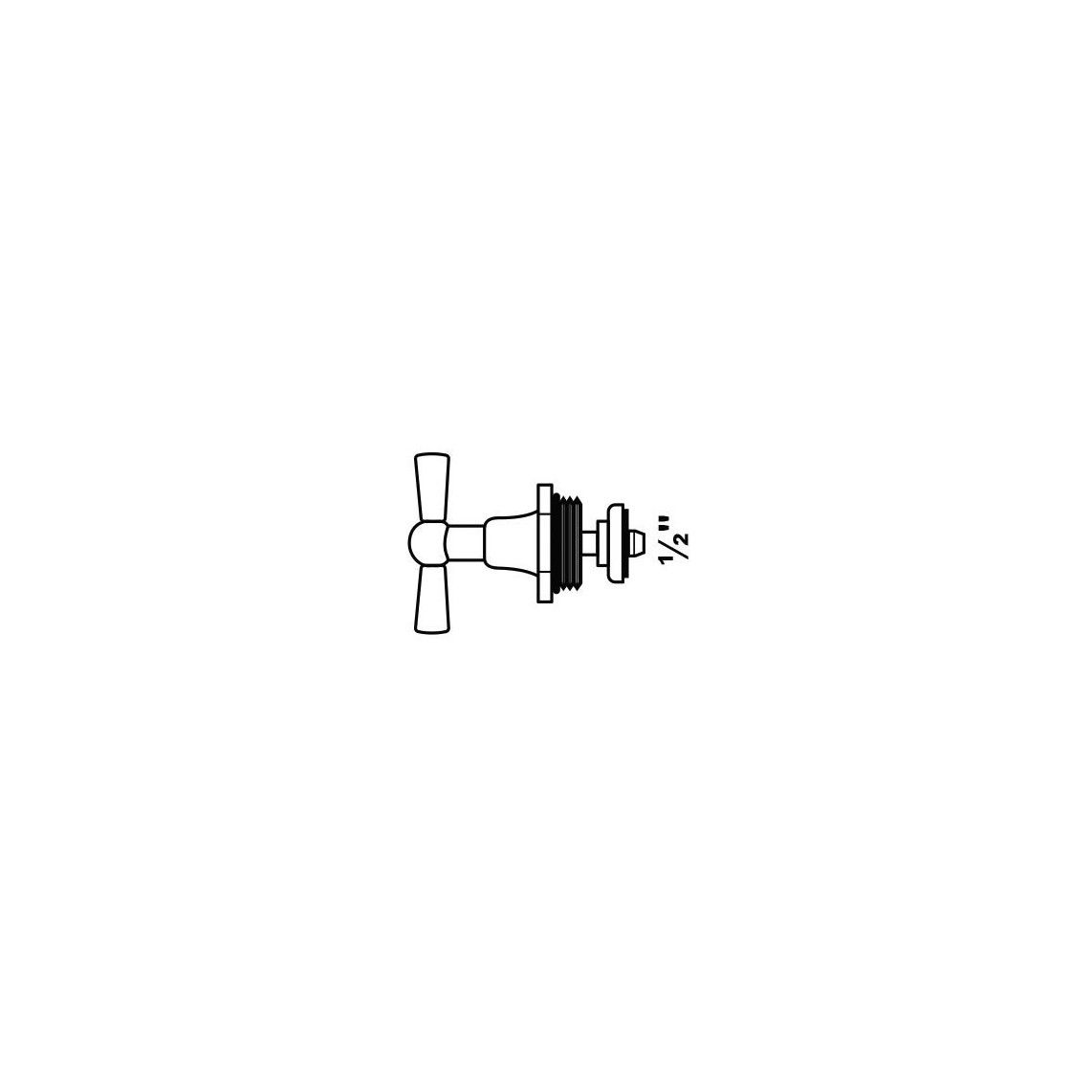 986160355 Knevel top, blanco, 1/2" vue 2