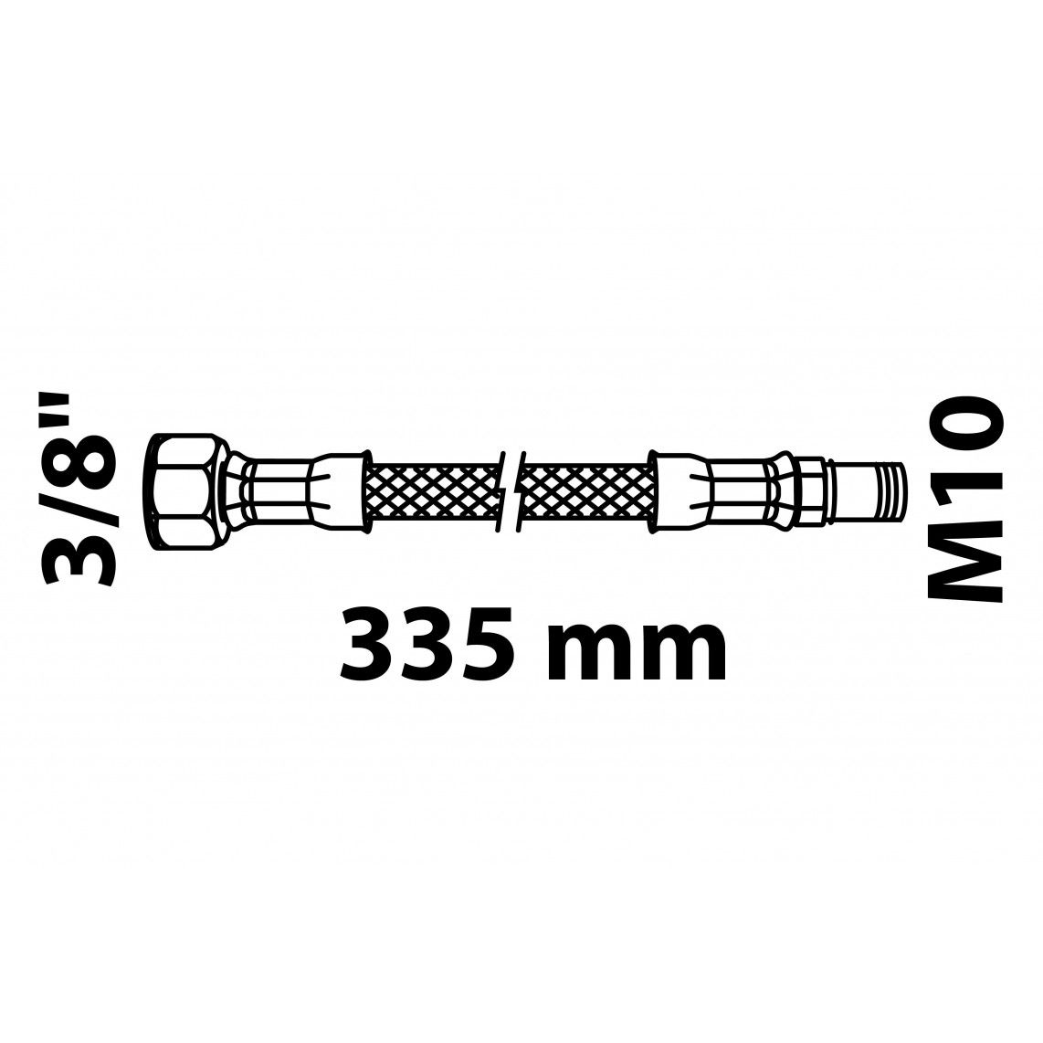 98628318 Flexaansluitslang 335 mm, 3/8"BI x M10AG vue 2