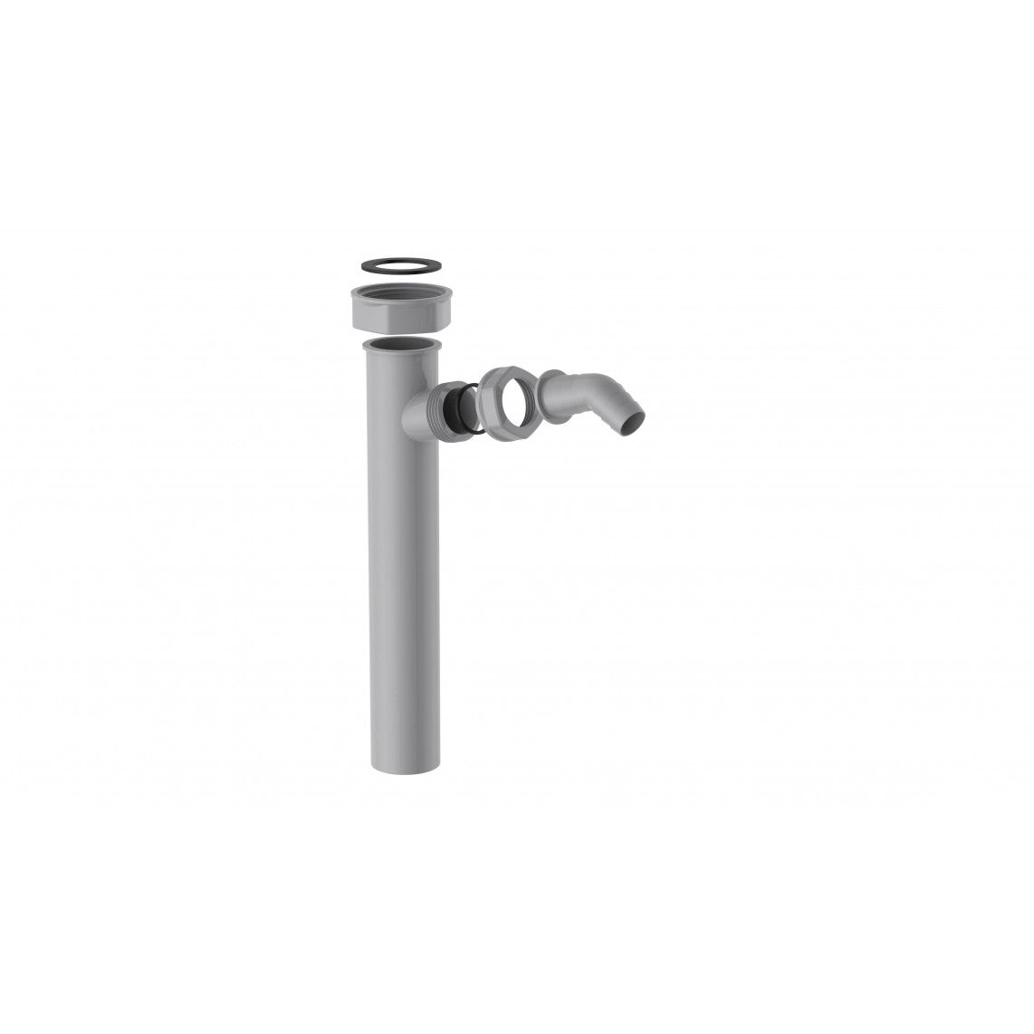 98837349 ECO-SAVE Immersion tube, plastic, grey, 1 1/2" female x 250 mm, with 3/4" device connection, for DN 40 mm trap vue 5