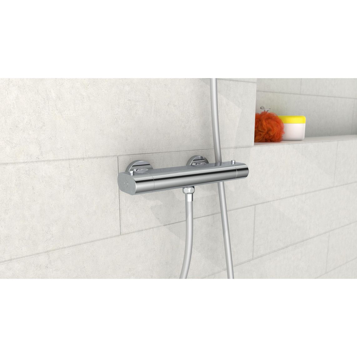 1230090 CARNEO Thermostatische douchekraan, chroom vue 8
