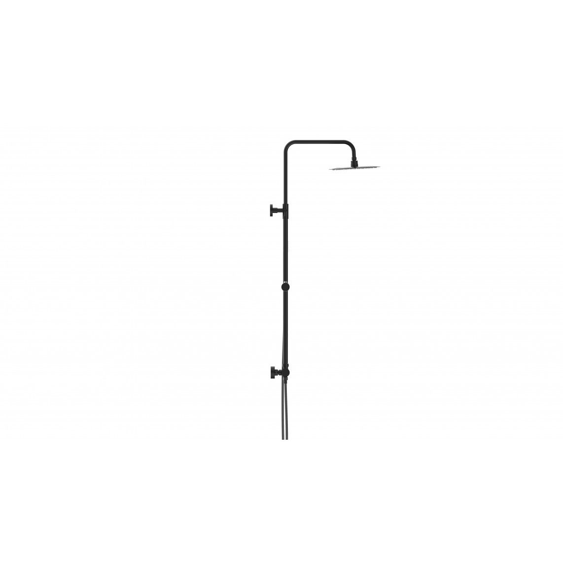60074 AQUADUCT Overhead shower set, black matt, with thermostatic mixer vue 4