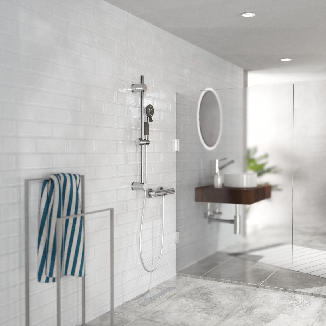 60971 VITAL Hand shower, chrome/grey vue 6