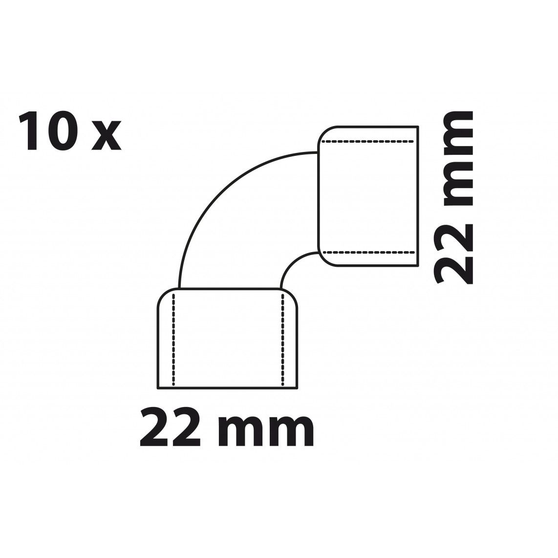 989039655 Angle 90°, copper solder fitting, 22 mm, 2 sockets (10x) vue 4