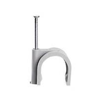 Attache fixfor câble rond 14mm Gris Ral 7035 - pointe 40mm