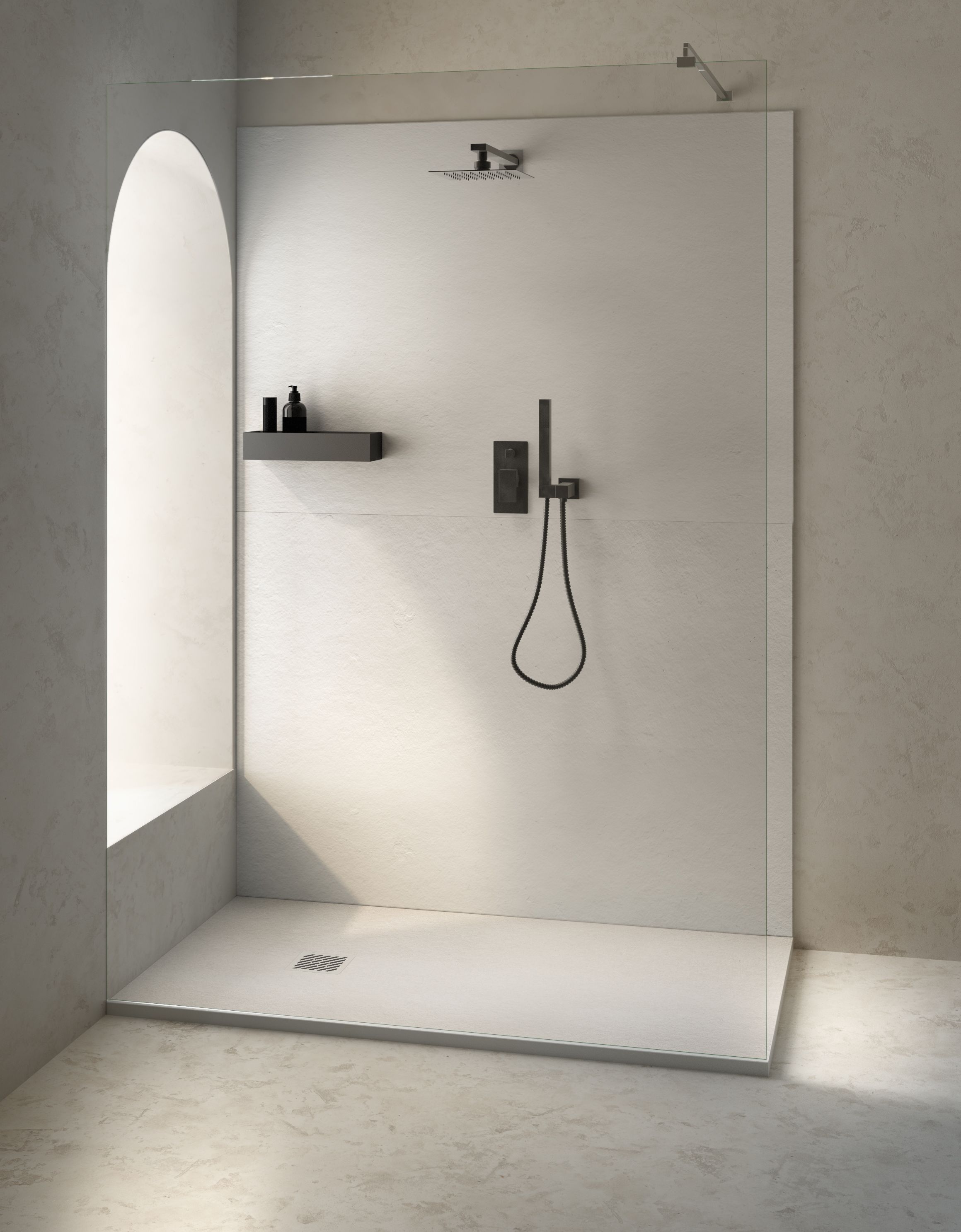 ALONI MADISON DOUCHEBAK - COMPOSIET - 100X100X3CM - MAT WIT vue 3