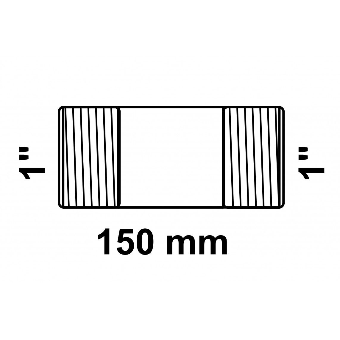 989825555 GI dubbele buisnippel, gegalvaniseerd, 1" x 150 mm, (23) vue 2