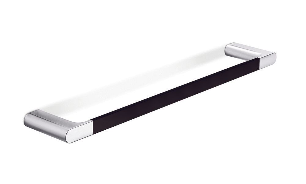 Van Marcke Collection Scura Porte-serviettes 64CM Mural Chromé Noir Soft Touch