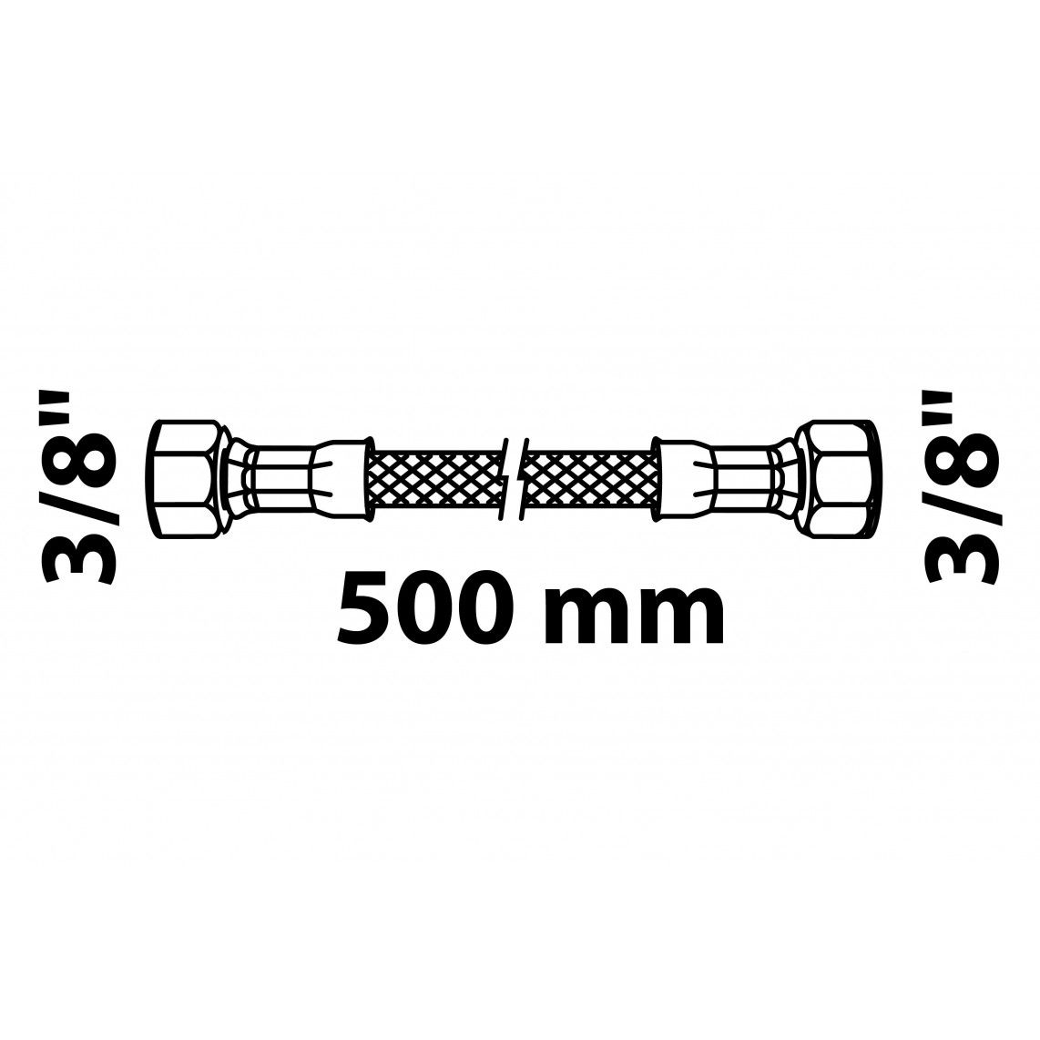 98627788 Flexible connection hose 500 mm, 3/8" female x 3/8" female vue 2