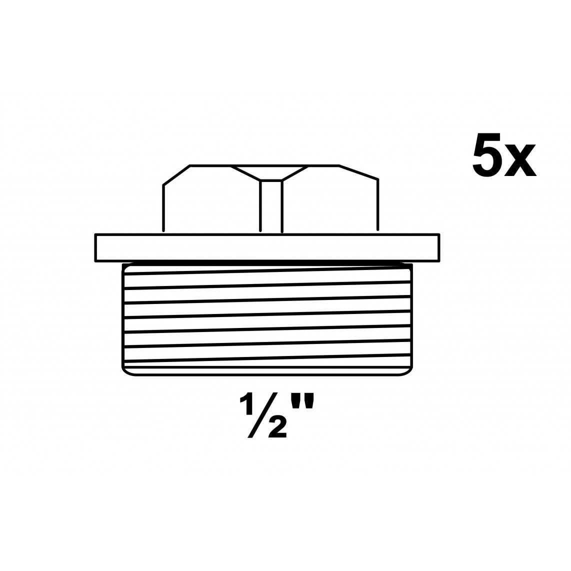 989801060 Plug, malleable galvanized, 1/2" male (5x) vue 2