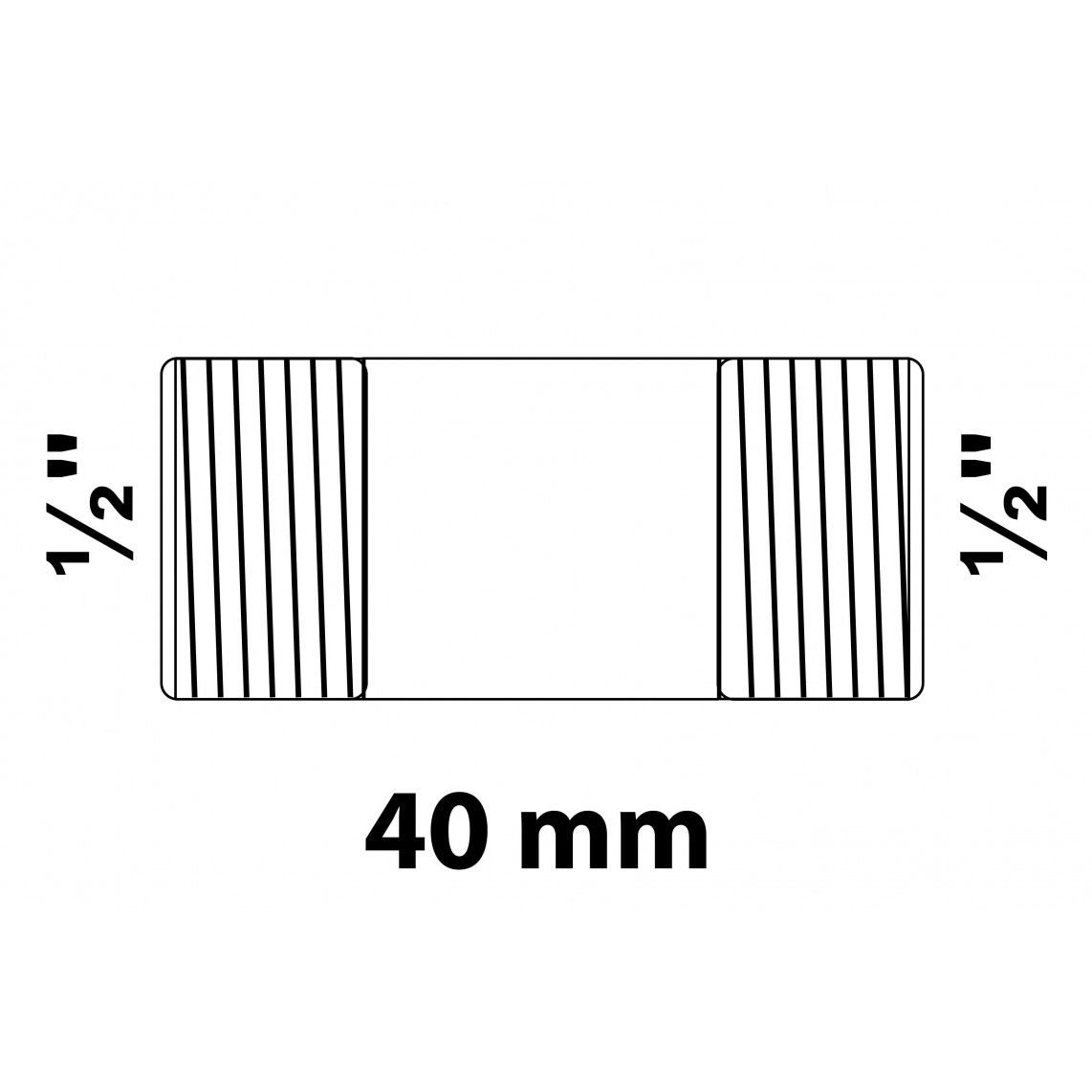 989821055 GI dubbele buisnippel, gegalvaniseerd, 1/2" x 40 mm, (23) vue 2