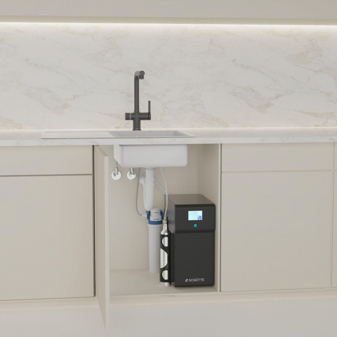 99960 AQUASTAR PREMIUM spoelwater mengkraan plus koel- en filtersysteem, mat zwart vue 6