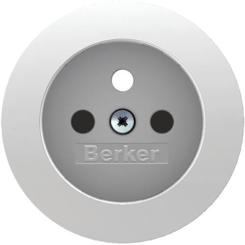 Sets de finition pour prise de courant avec terre Berker R.1 / R.3 / R.Classic Blanc polaire, brilla