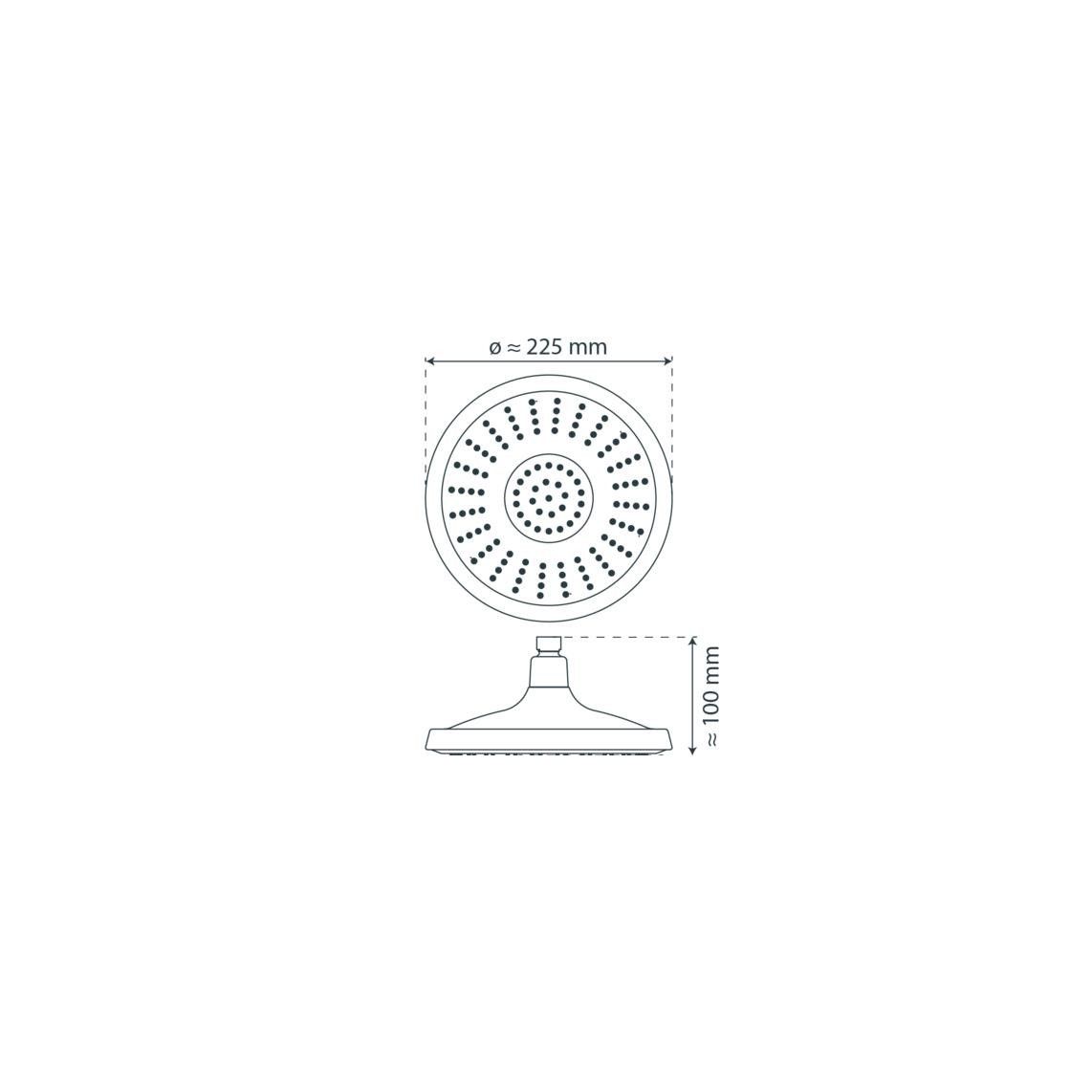 69204 GRENOBLE Head shower, chrome vue 2