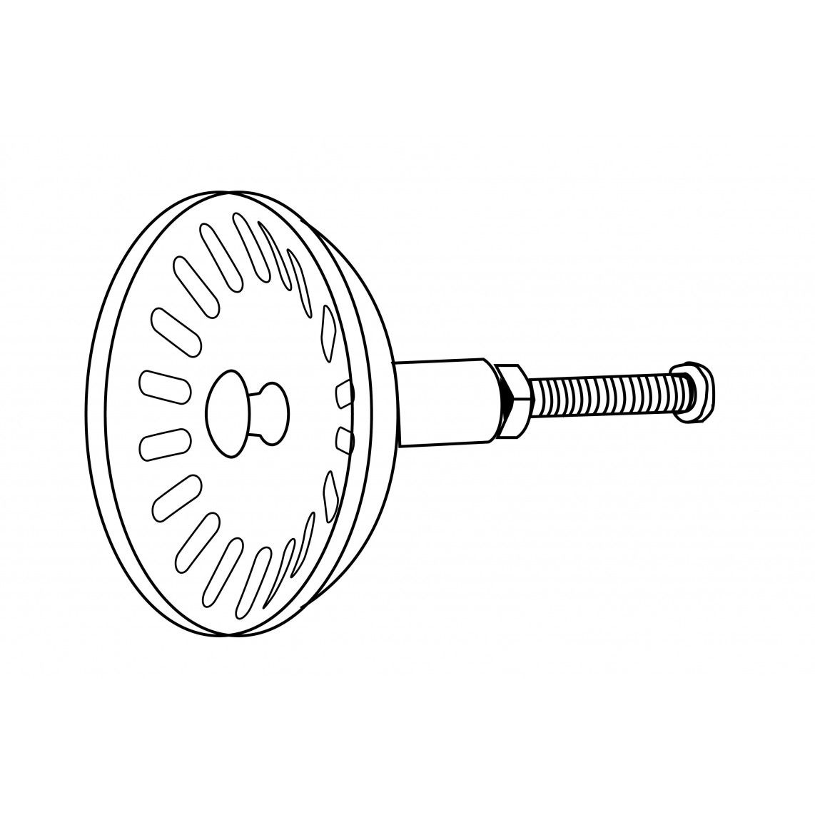98835740 Replacement sieve, stainless steel, Ø 81 mm, for basket valve Ø 114 mm, with screw vue 2