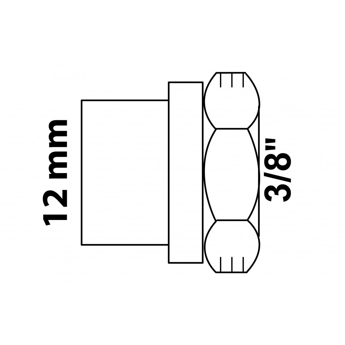 989101055 Transition socket, red brass, 12 mm x 3/8" female, 1 socket vue 2