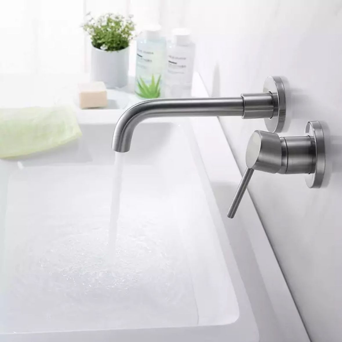 ALONI MITIGEUR LAVABO MURAL - GRIS BRONZE vue 3
