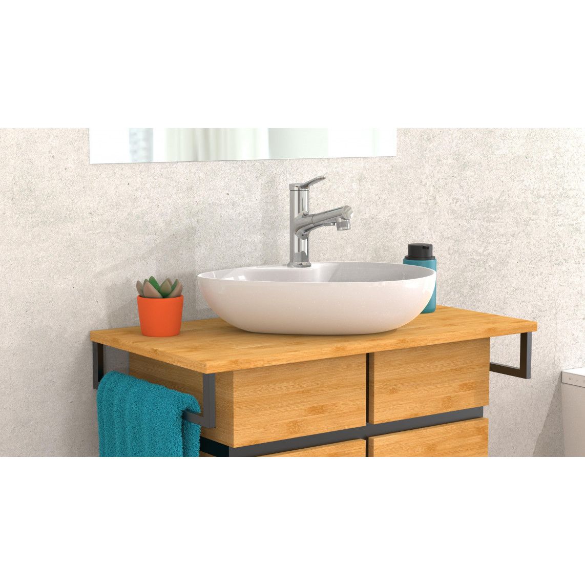 NI075VARCR VARIABILE Wash basin mixer, chrome, with pull-out sprayer vue 10