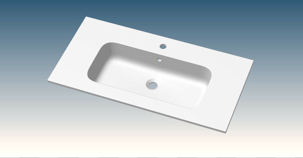 Van Marcke Paco Tablette 1LAVABO Intégré 1 Trou 800×15×460MM Blanc Brillant