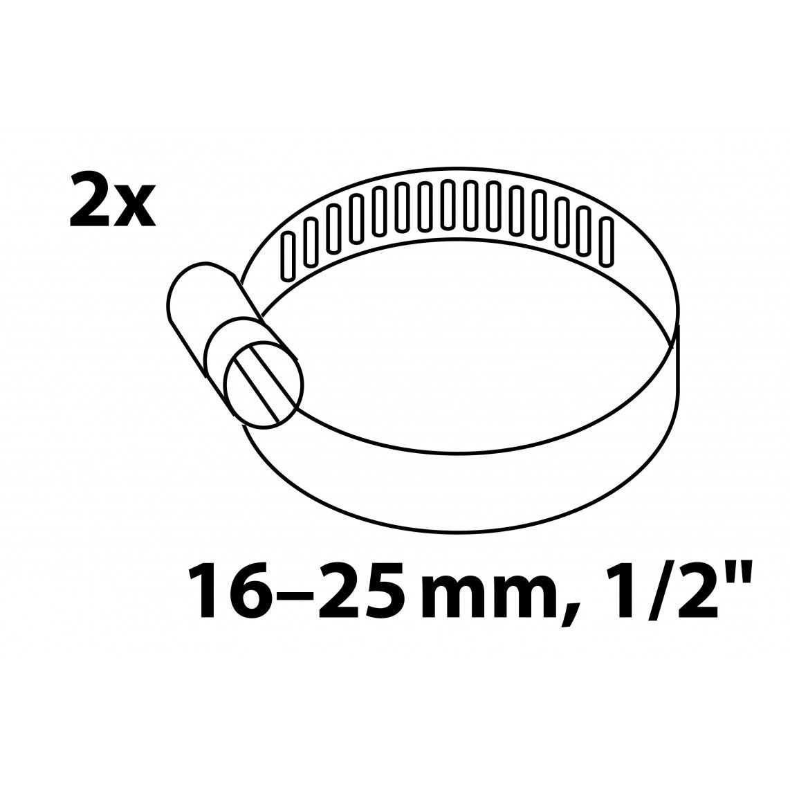 987391117 slangklem 9 mm Bandbreedte, gegalvaniseerd, 16 - 25 mm, voor 1/2" (2x) vue 2