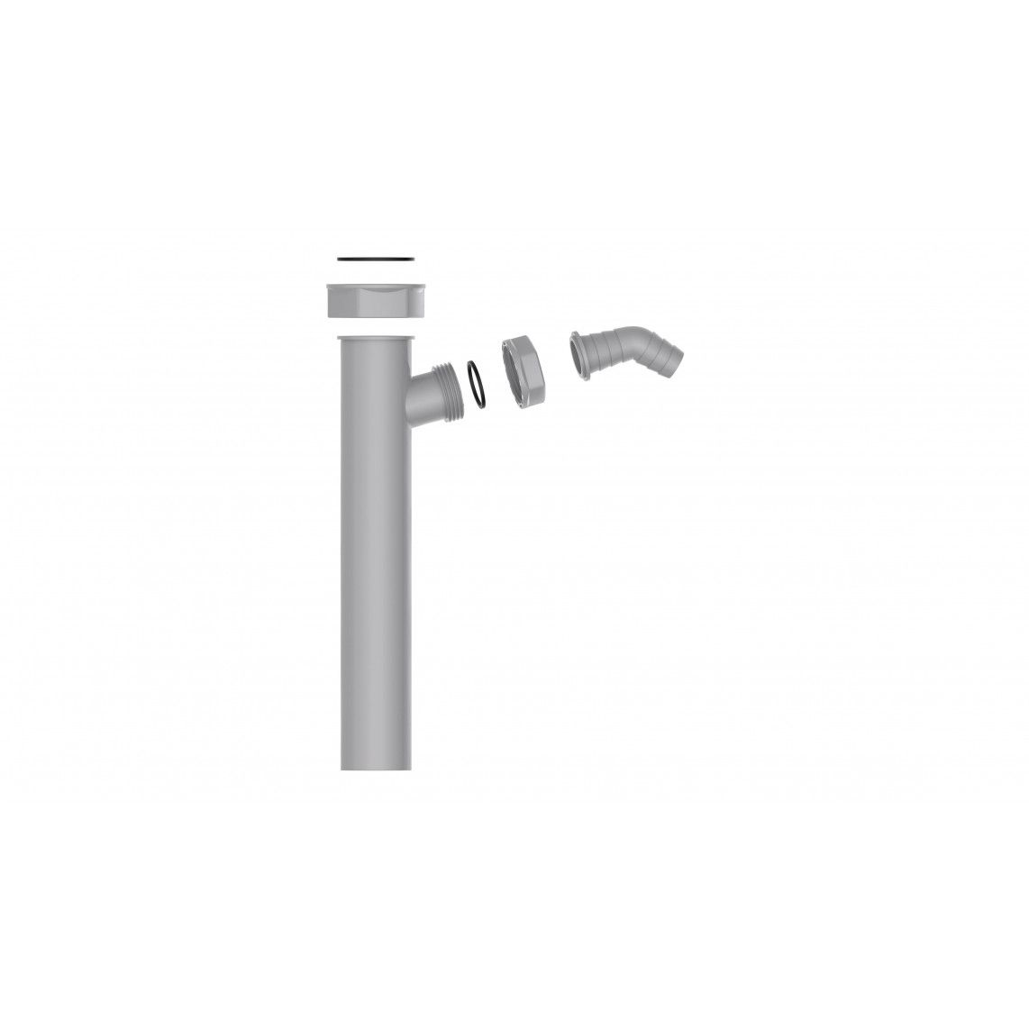 98837349 ECO-SAVE Immersion tube, plastic, grey, 1 1/2" female x 250 mm, with 3/4" device connection, for DN 40 mm trap vue 3