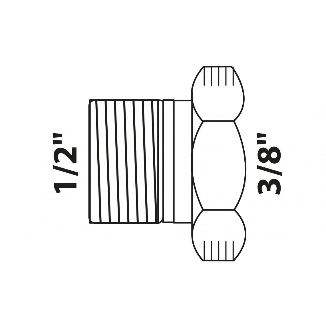 988950213 BR verloopstuk, blanco, 1/2"BU x 3/8"BI, (3241) vue 2