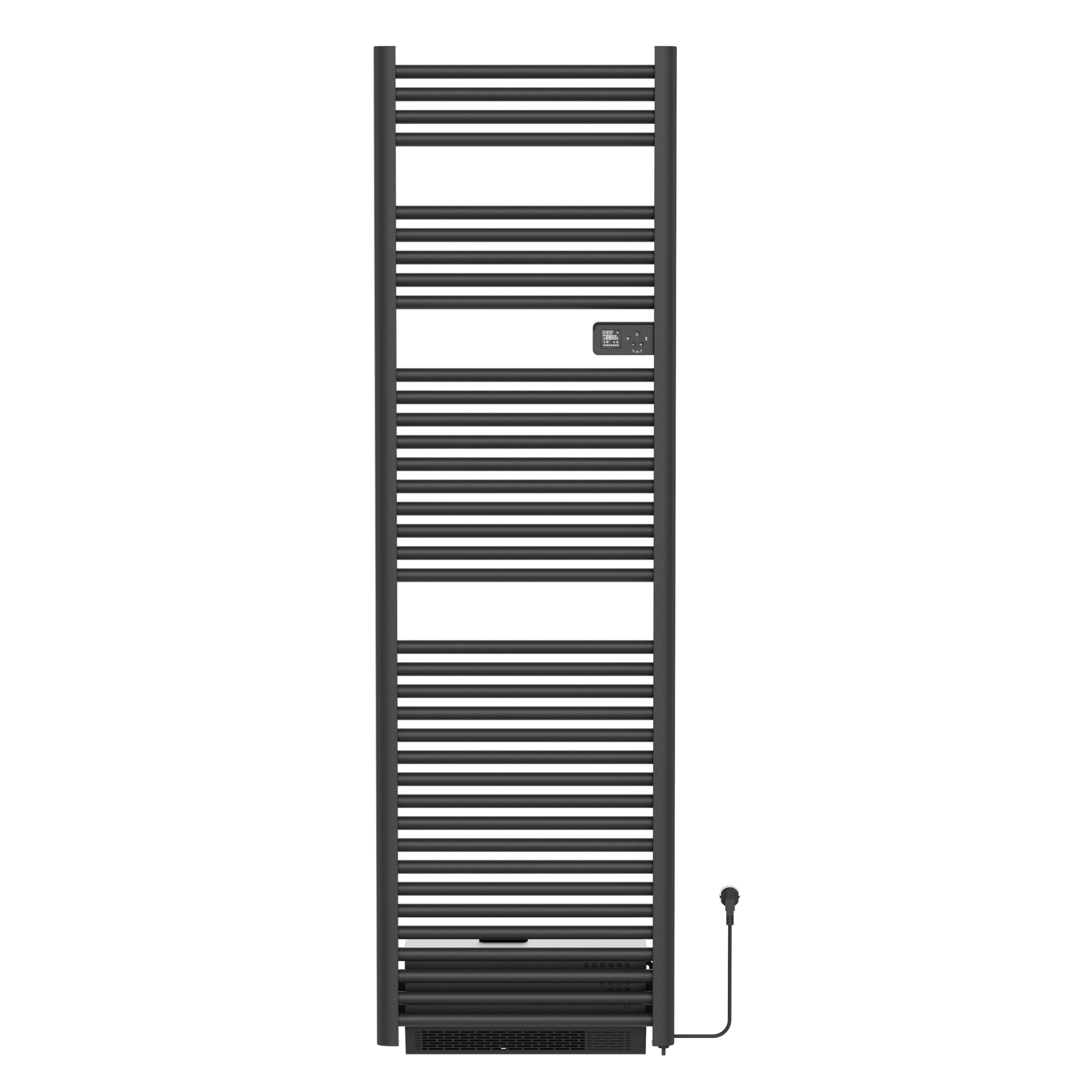 BELRAD SÈCHE-SERVIETTES ÉLECTRIQUE AVEC SOUFFLEUR – AVEC THERMOSTAT NUMÉRIQUE PROGRAMMABLE – SMART WIFI - 2000W – 1840X540X133 MM – NOIR MAT vue 2